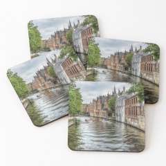 The Groenerei Canal in Bruges (Belgium) - Coasters (Set of 4)