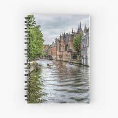 The Groenerei Canal in Bruges (Belgium) - Spiral Notebook