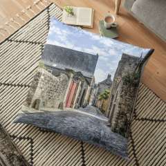 Le Mans Medieval Streets - Floor Pillow