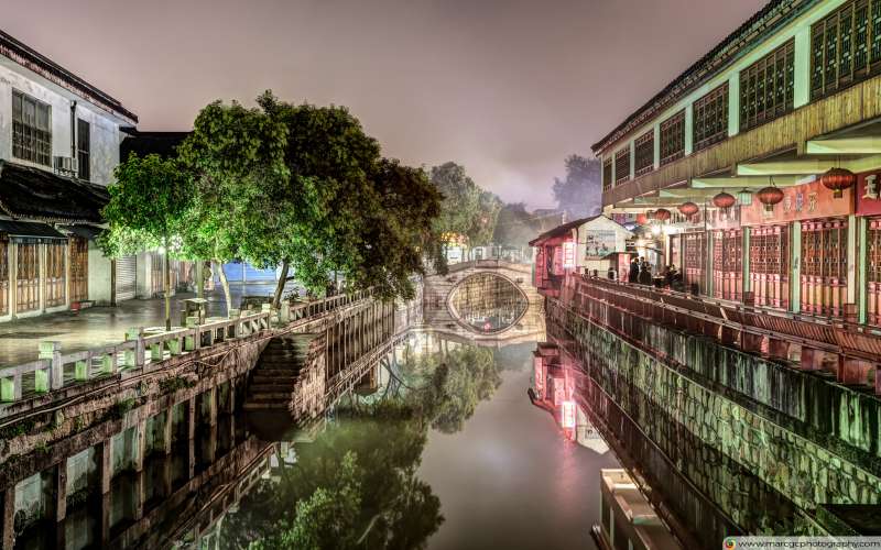 Nanxiang Ancient Town at Night (Shanghai, China) Free 4K HD Wallpaper