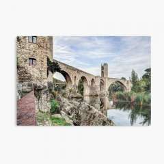 Besalu Romanesque Bridge (Catalonia) - Metal Print