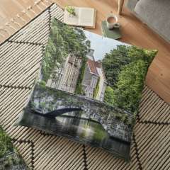 Meestraat Bridge in Bruges - Floor Pillow