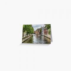 The Groenerei Canal in Bruges (Belgium) - Greeting Card