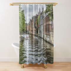 The Groenerei Canal in Bruges (Belgium) - Shower Curtain