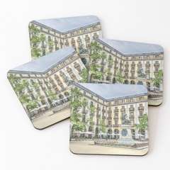 Independence Square in Girona (Catalonia) - Coasters (Set of 4)