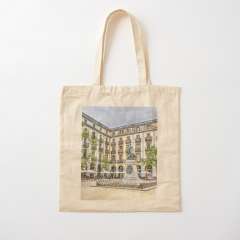 Independence Square in Girona (Catalonia) - Cotton Tote Bag