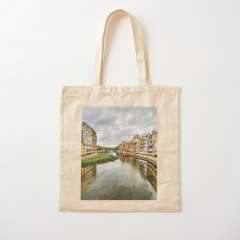 The Houses on the River Onyar (Girona, Catalonia) - Cotton Tote Bag