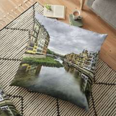 The Houses on the River Onyar (Girona, Catalonia) - Floor Pillow