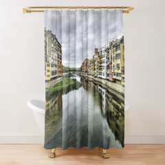 The Houses on the River Onyar (Girona, Catalonia) - Shower Curtain