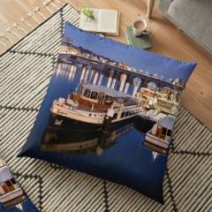 Maastricht Jetty On The Maas River - Floor Pillow