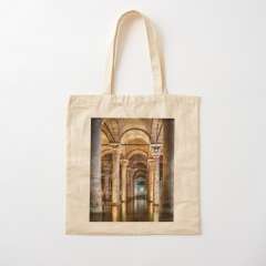 Sunken Palace or Basilica Cistern (Istanbul, Turkey) - Cotton Tote Bag