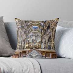 Montserrat Abbey (Catalonia) - Throw Pillow