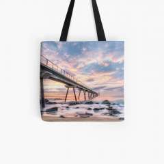 Sunrise at Pont del Petroli (Badalona, Catalonia) - All Over Print Tote Bag