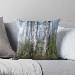 The Misty Forest - Throw Pillow