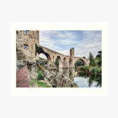Besalu Romanesque Bridge (Catalonia) - Art Print