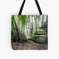 Stones and Trees (Enchanted Rocks, Catalonia) - All Over Print Tote Bag