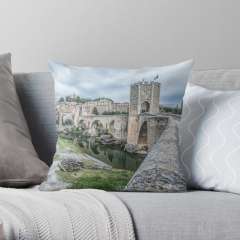 Besalú Medieval Village (Catalonia) - Throw Pillow