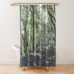 Path Between Trees (Santa Pau, Catalonia) - Shower Curtain