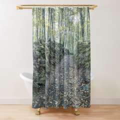Walking Between Rocks and Trees - Shower Curtain