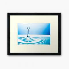 Blue Water Drop - Framed Art Print