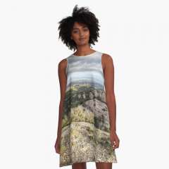 The views from Montcau's hillside - A-Line Dress