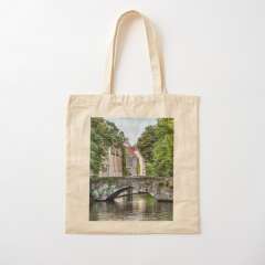 Meestraat Bridge in Bruges - Cotton Tote Bag