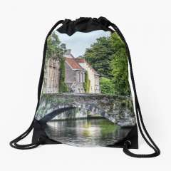 Meestraat Bridge in Bruges - Drawstring Bag