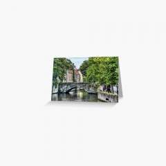 Meestraat Bridge in Bruges - Greeting Card