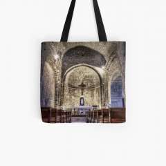 Le Castellet Medieval Church - All Over Print Tote Bag