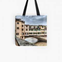 The Ponte Vecchio, Northeast Corner (Florence) - All Over Print Tote Bag