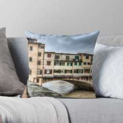 The Ponte Vecchio, Northeast Corner (Florence) - Throw Pillow