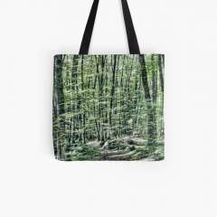 Light Between Trees - All Over Print Tote Bag
